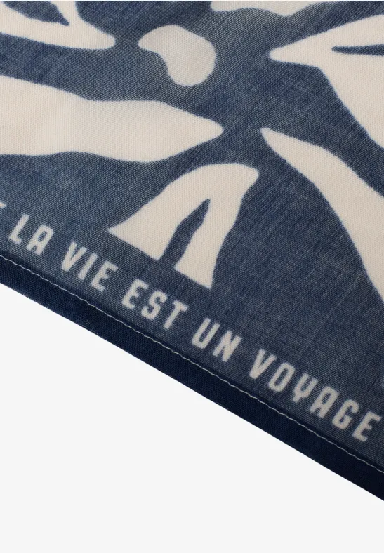 Schal mit Blumenprint und Slogan-Detail
