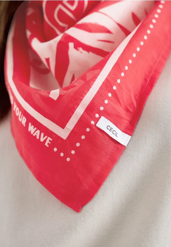 Bedrucktes Baumwoll-Bandana mit Schriftzug
