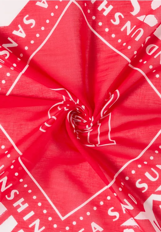 Bedrucktes Baumwoll-Bandana mit Schriftzug