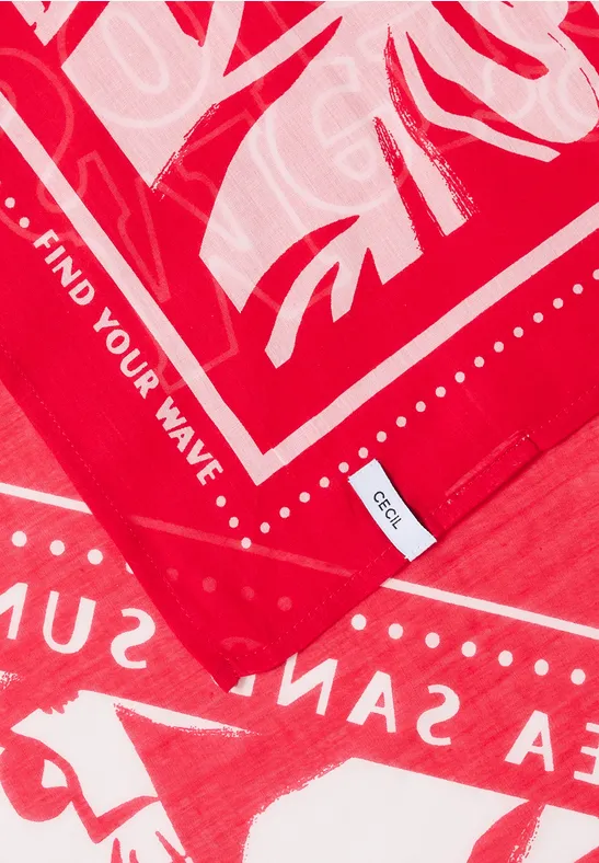 Bedrucktes Baumwoll-Bandana mit Schriftzug