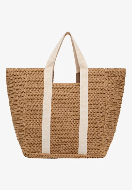 Großer Häkel-Shopper mit Typografie