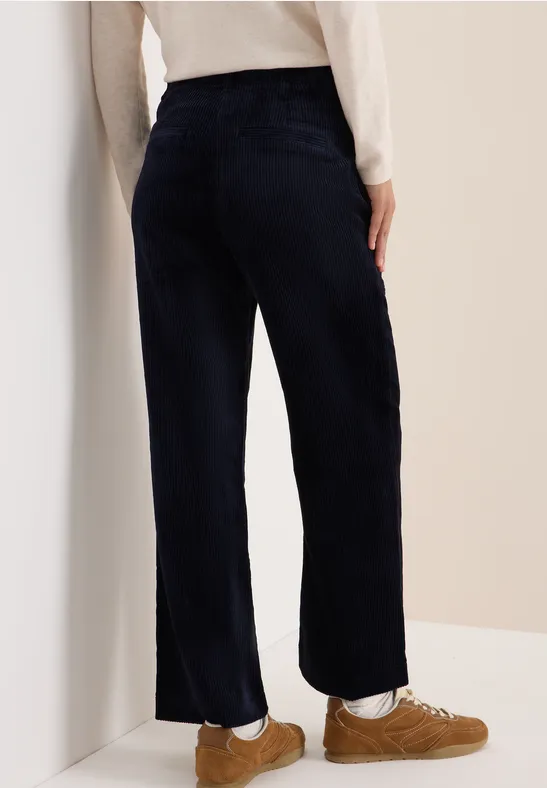 Weit Geschnittene Cordhose mit Hohem Bund