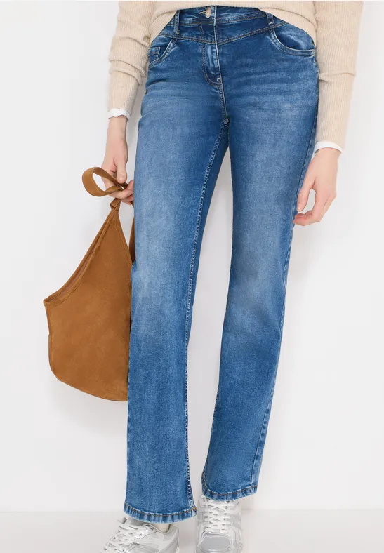 High-Waist Bootcut Denim Jeans