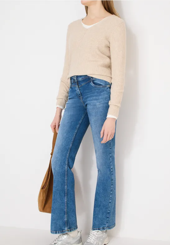 High-Waist Bootcut Denim Jeans