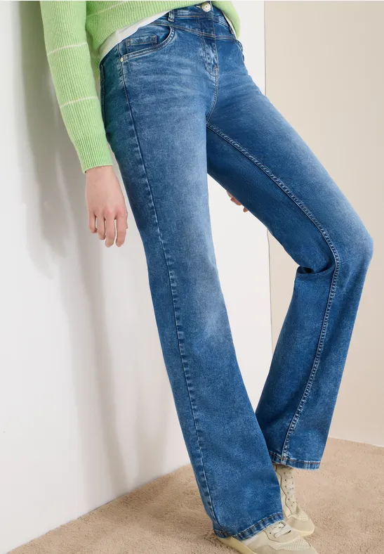 High-Waist Bootcut Denim Jeans