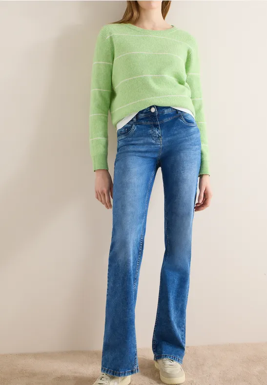 High-Waist Bootcut Denim Jeans