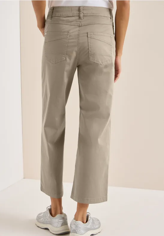 Hochtaillierte Wide-Leg 7/8-Hose