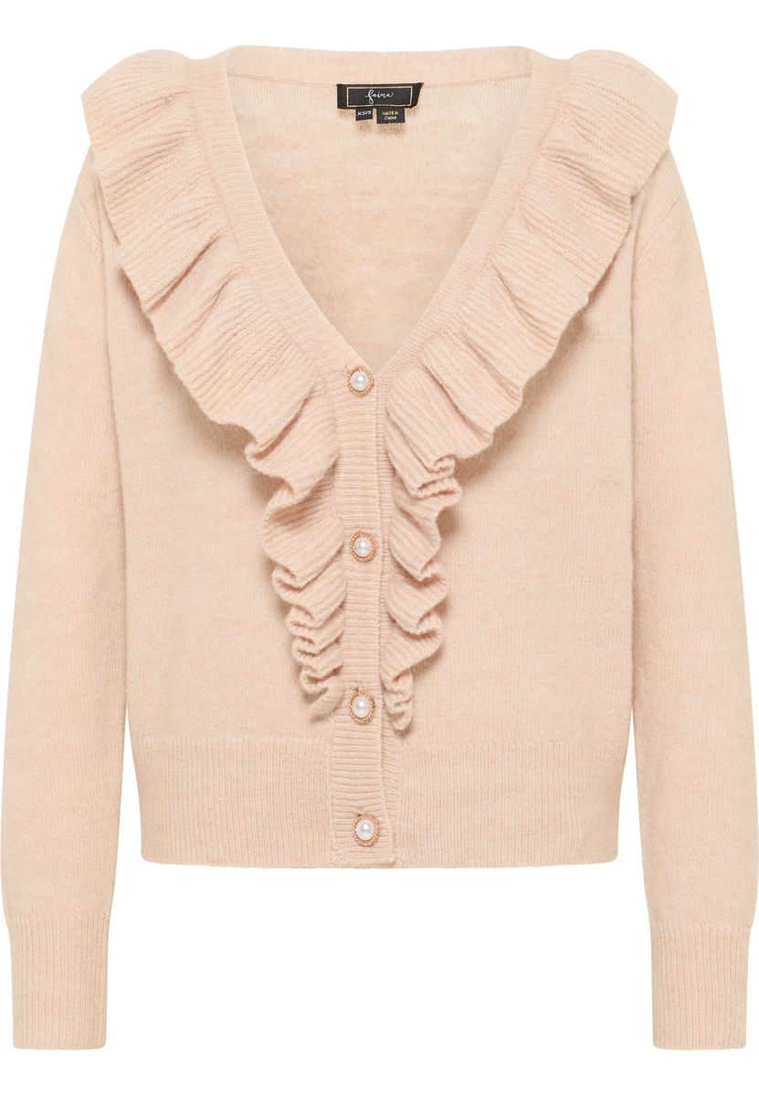 Gestreifter Strickcardigan mit Goldknöpfen