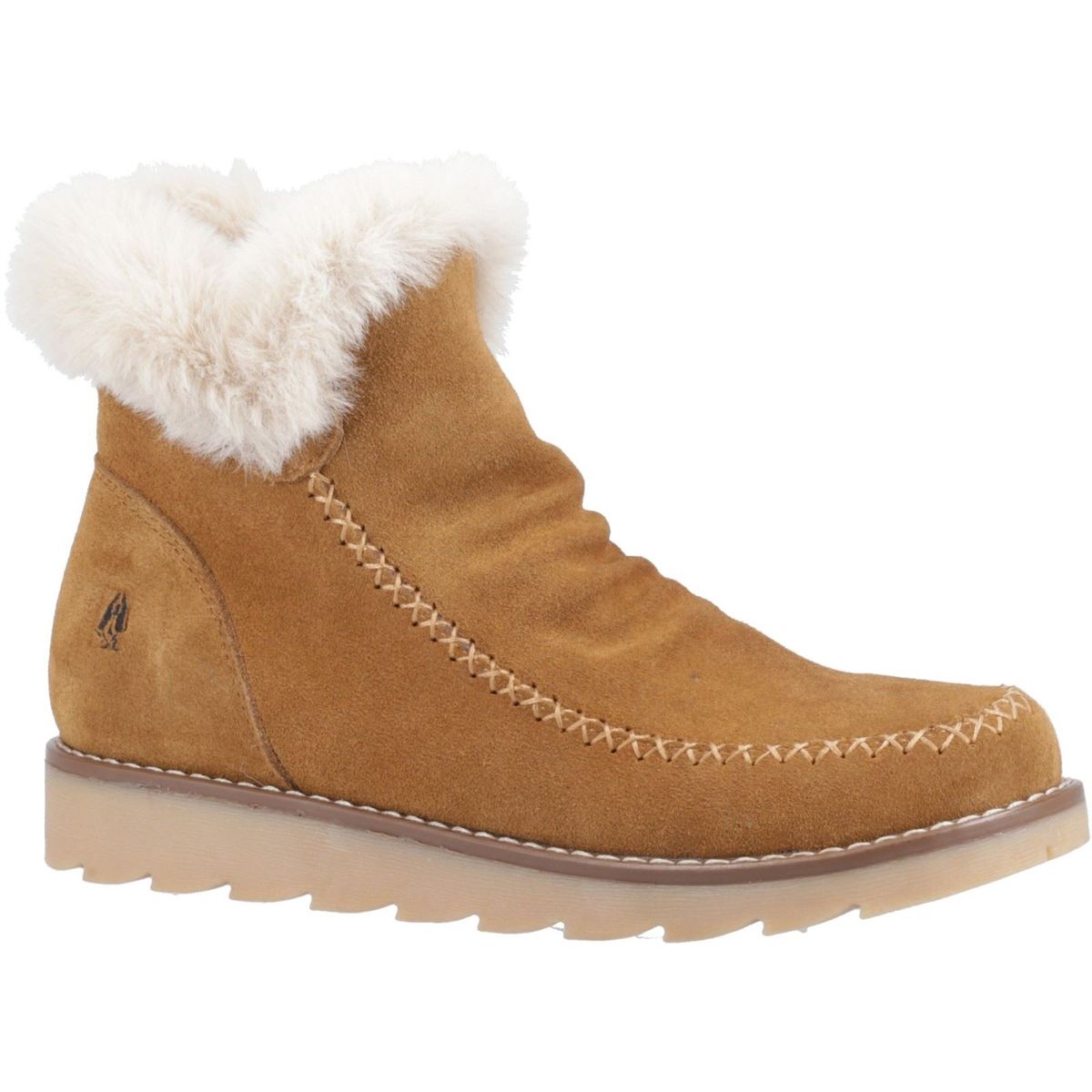Wildleder-Stiefeletten mit Webpelz