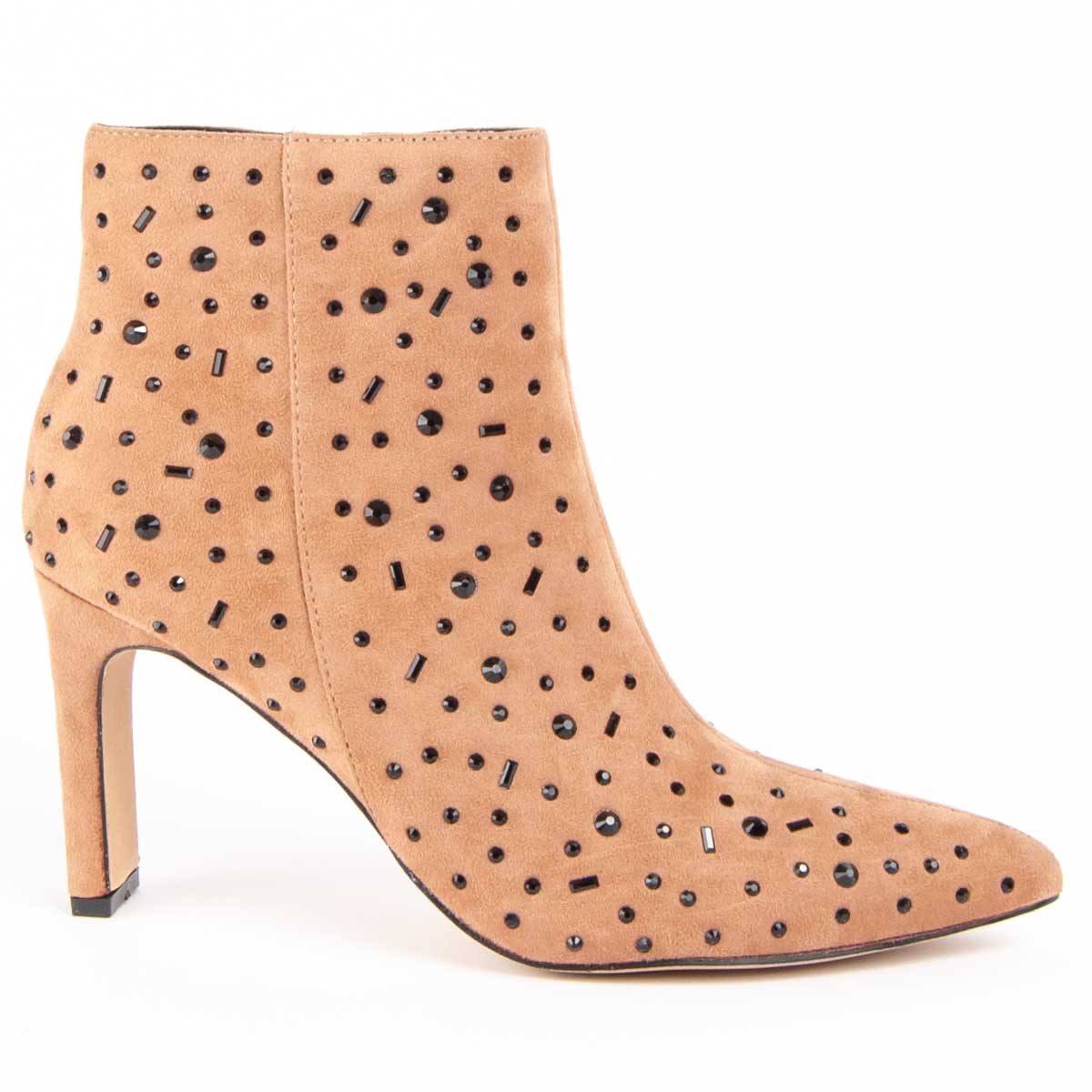 Besetzte Stiefeletten mit spitzer Kappe