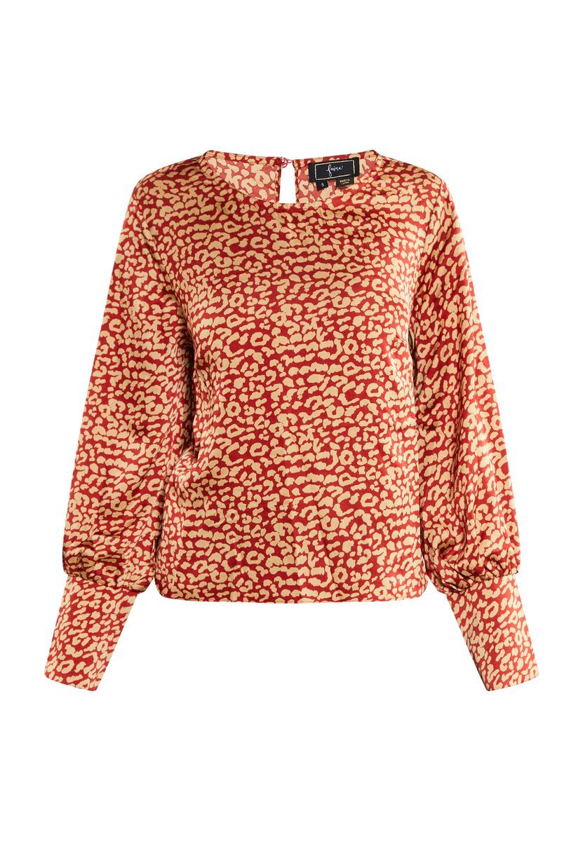 Elegante Satinbluse mit Leopardenmuster