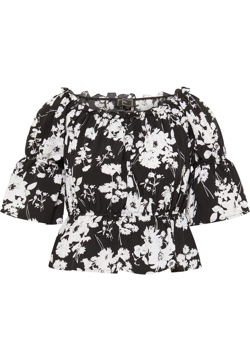 Geblümte Off-Shoulder Carmen-Bluse