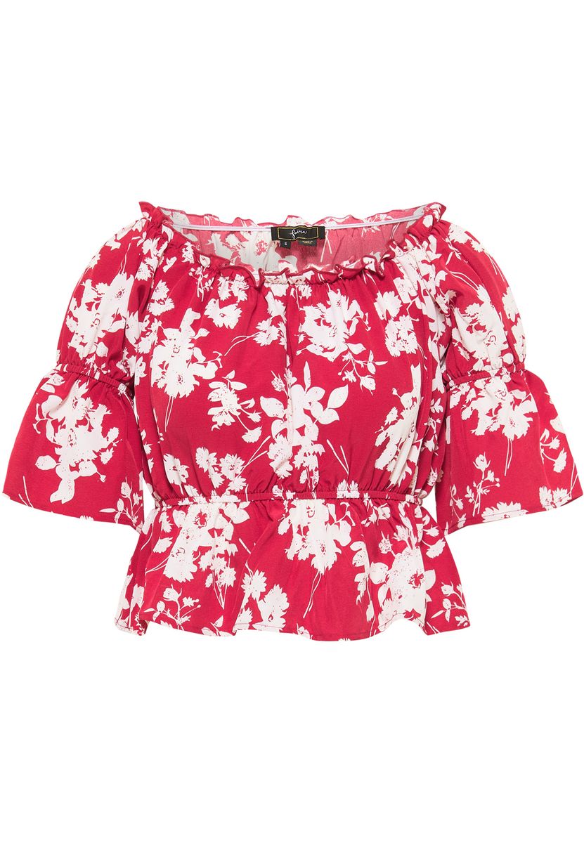 Geblümte Off-Shoulder Carmen-Bluse