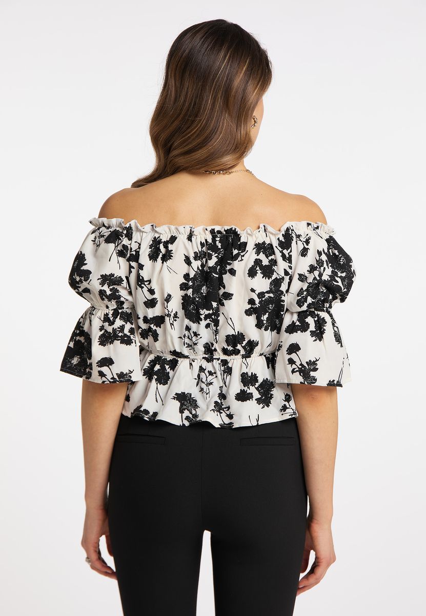 Geblümte Off-Shoulder Carmen-Bluse