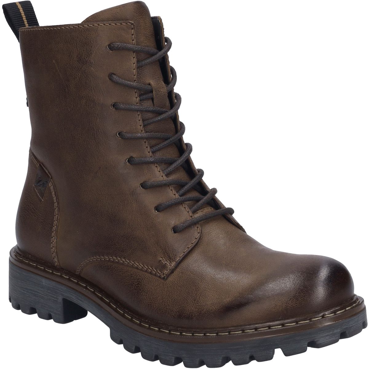 Robuste Leder-Schnürstiefeletten