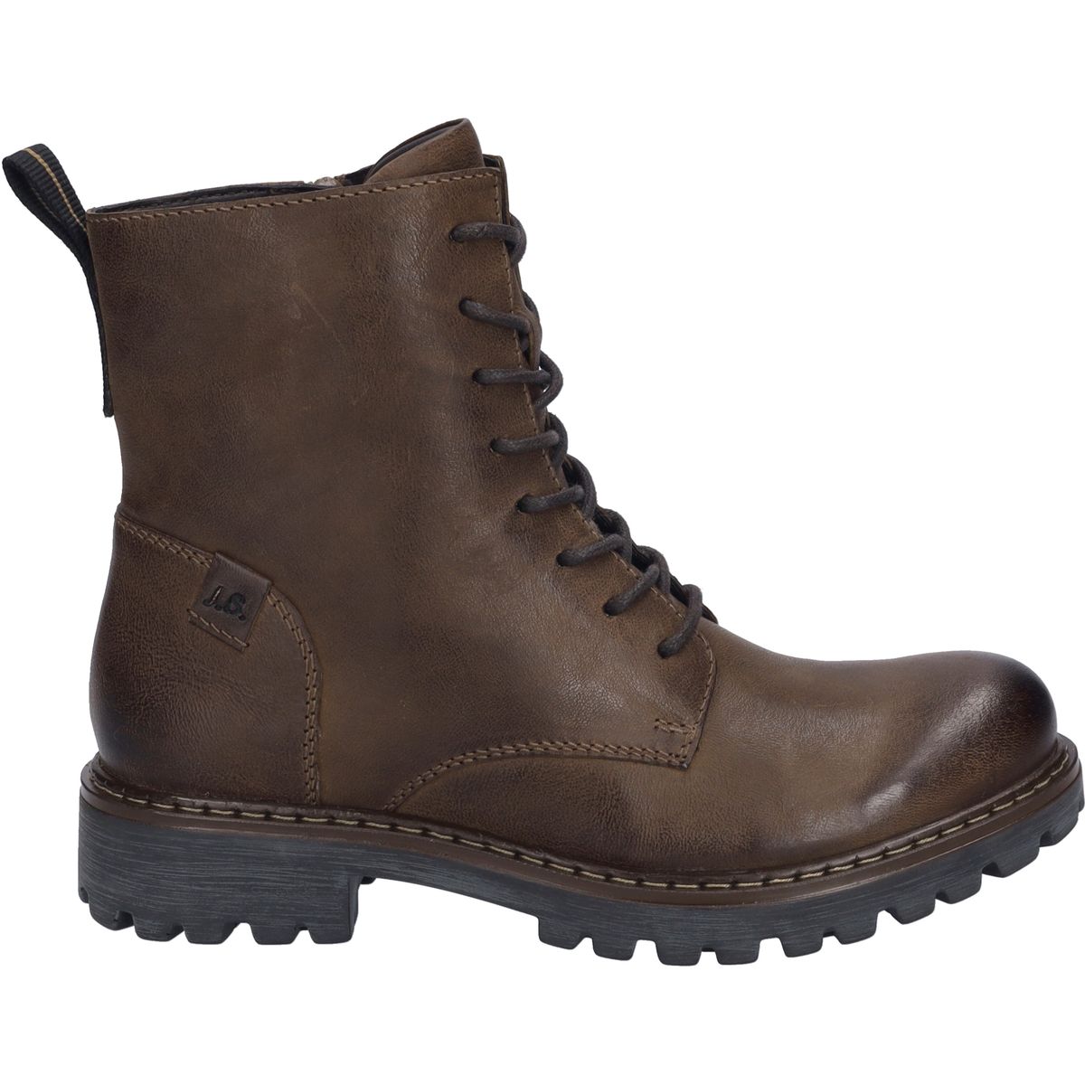 Robuste Leder-Schnürstiefeletten