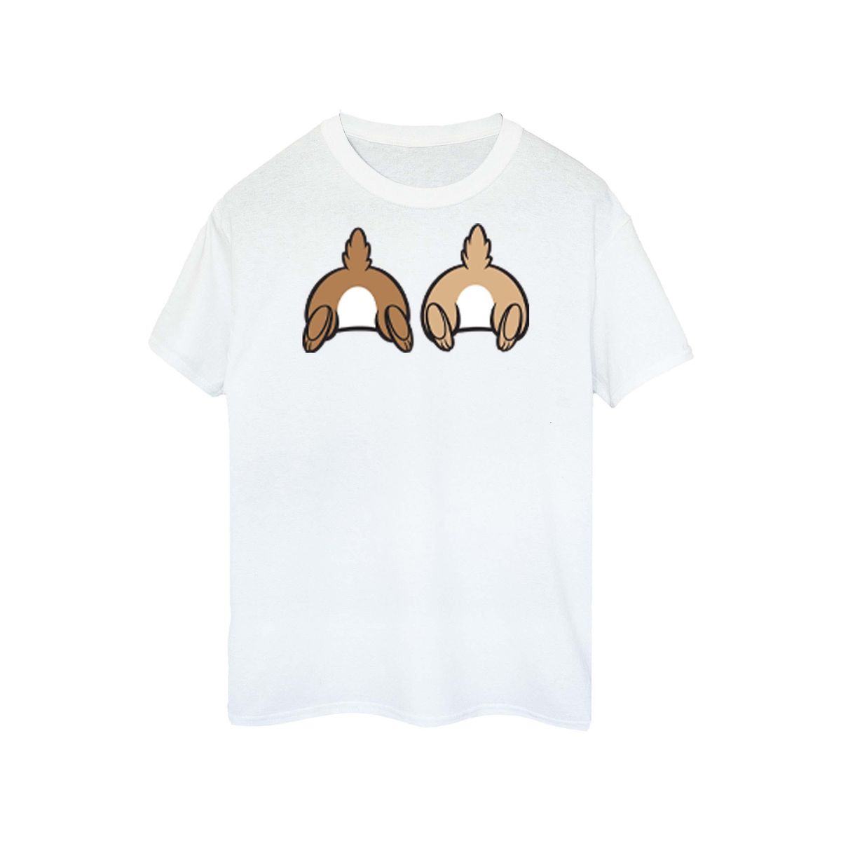 Verspieltes T-Shirt mit Cartoon-Rückansicht
