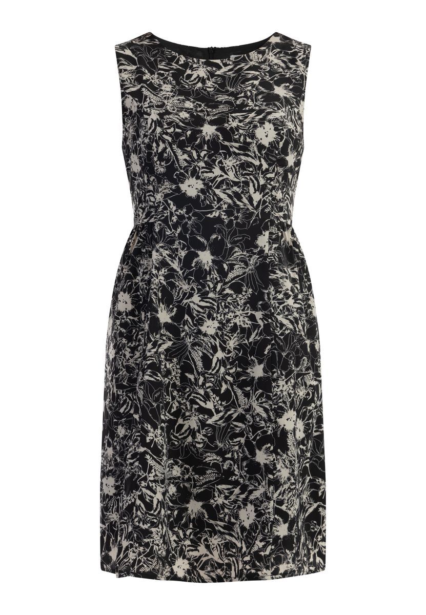 Midikleid mit Retro-Blumenmuster