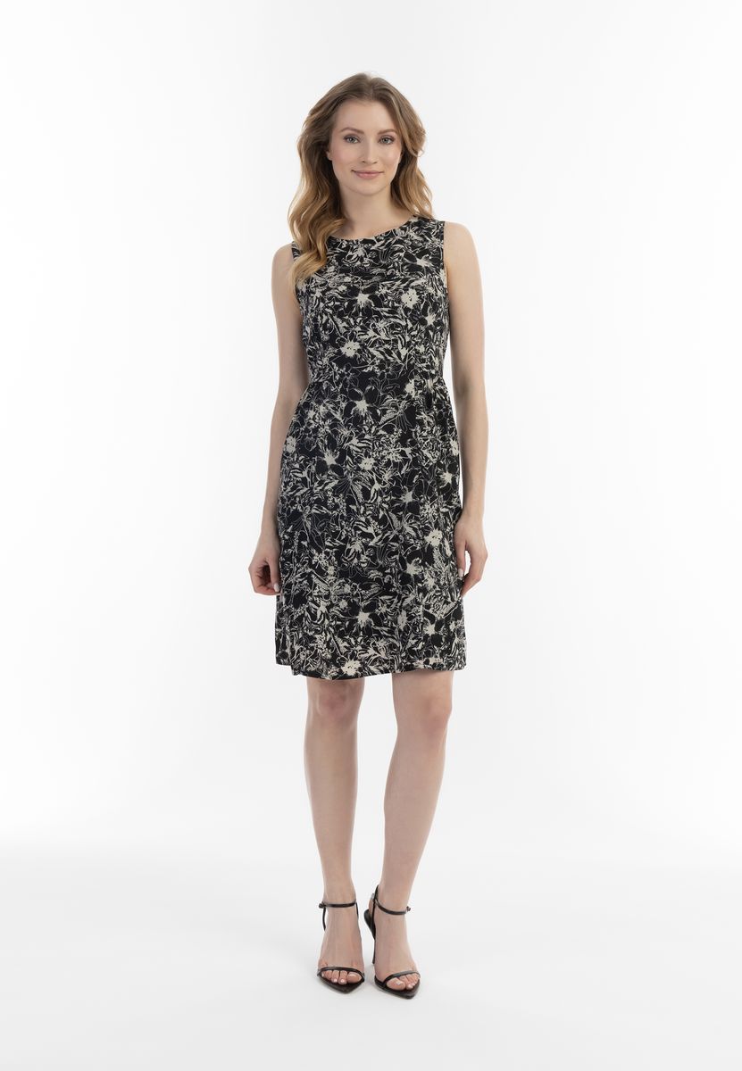 Midikleid mit Retro-Blumenmuster