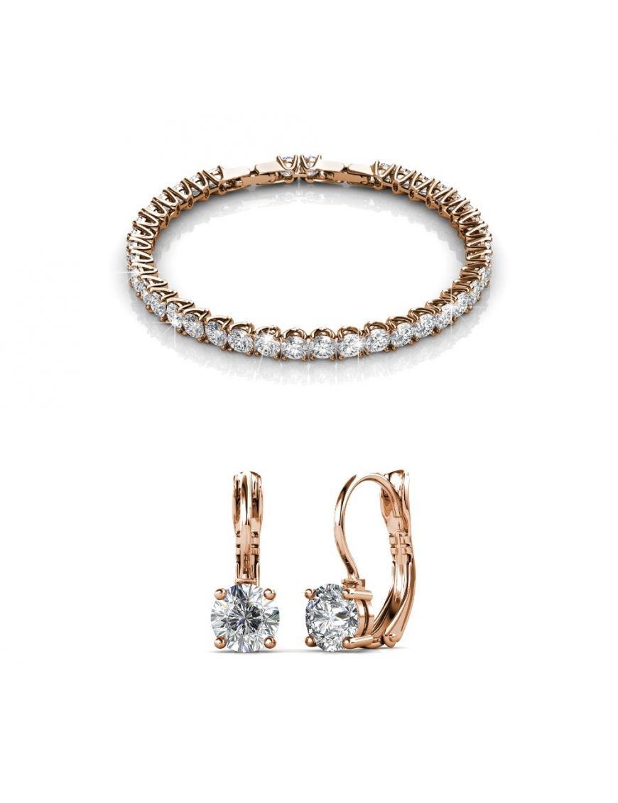 Elegantes Kristall Tennis Schmuckset