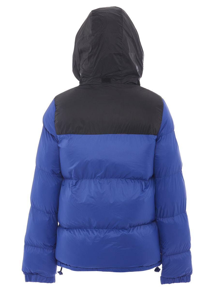 Zweifarbige Steppjacke mit Kapuze