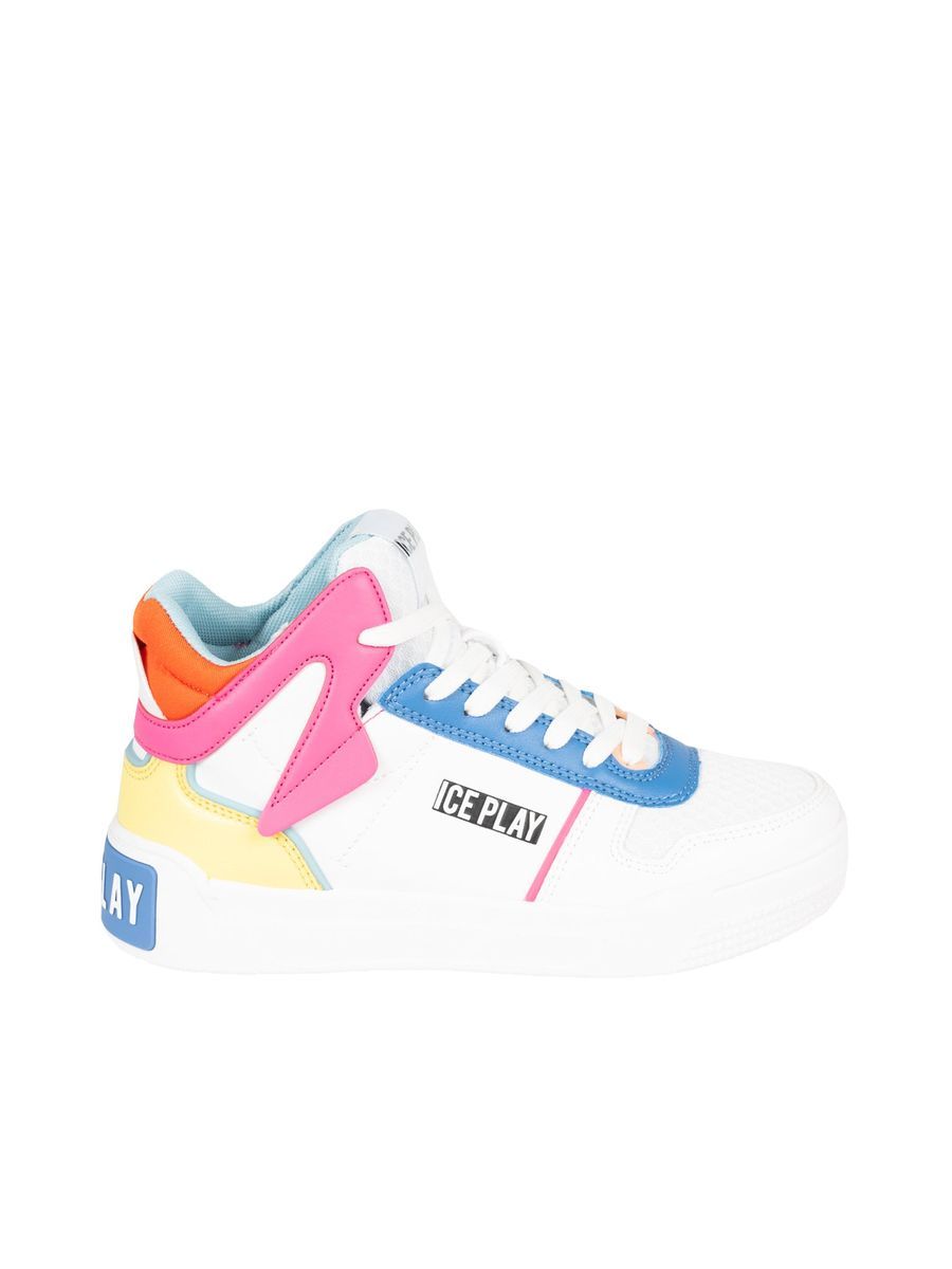 Farbenfrohe High-Top-Sneaker mit Color-Blocking
