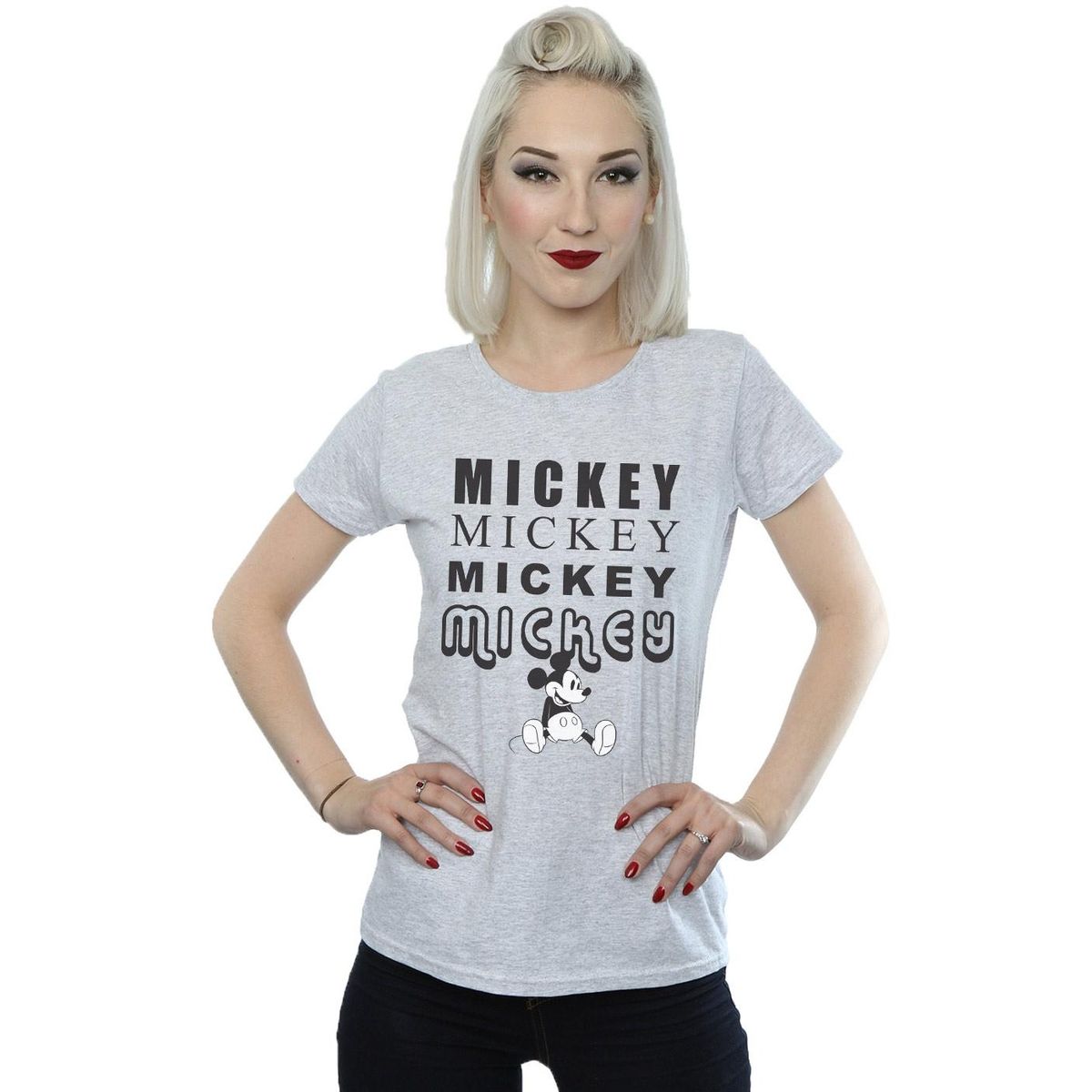 Mickey Mouse Typografie Grafik-Shirt