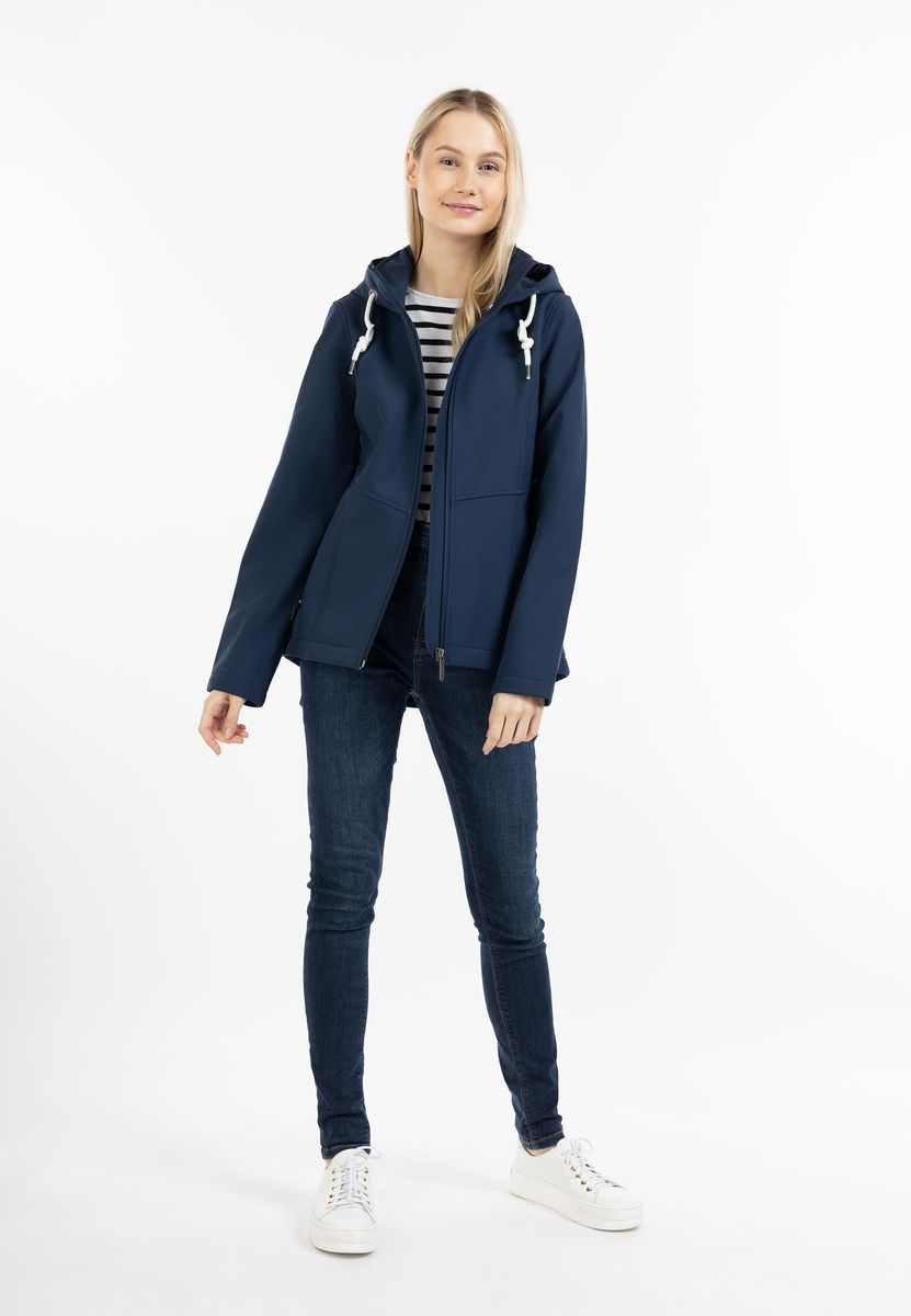 Taillierte Softshelljacke mit Kapuze