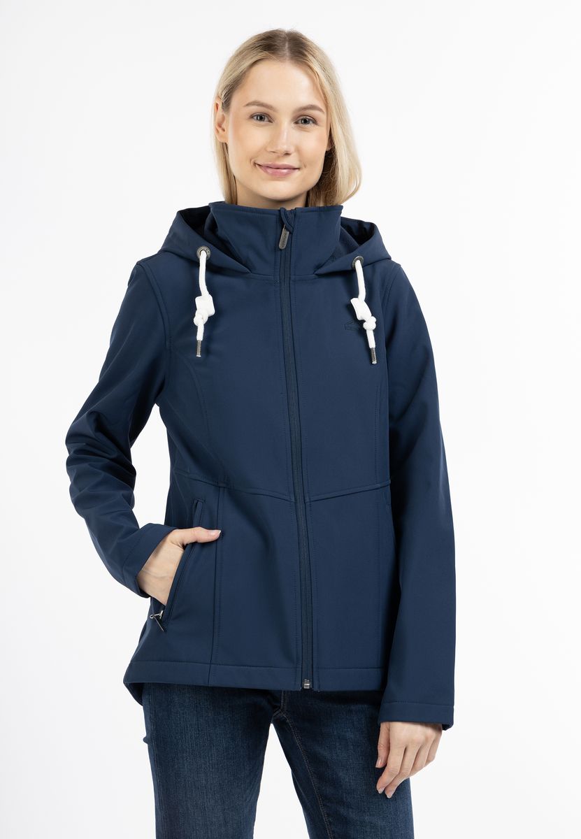 Taillierte Softshelljacke mit Kapuze