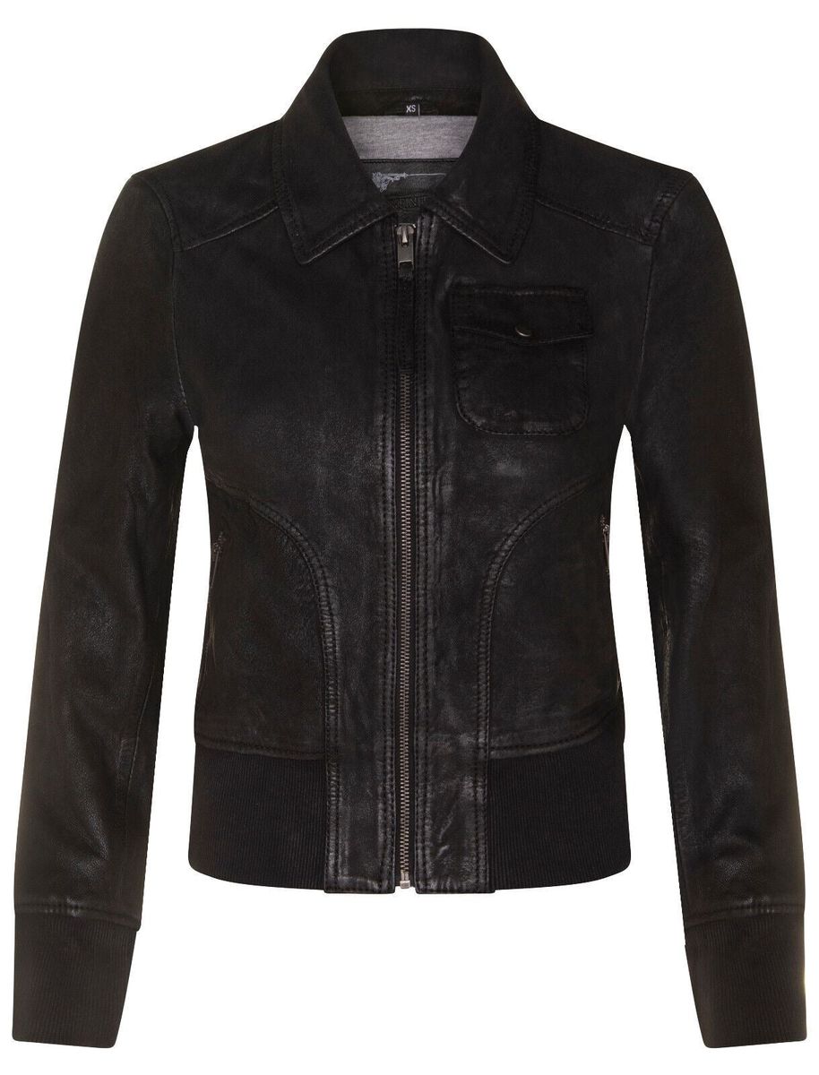 Leder-Varsity-Jacke aus Lammnappa