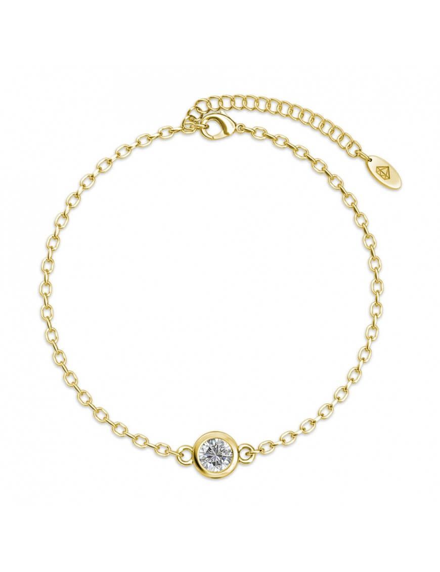 Elegantes Kristallarmband mit Zargenfassung