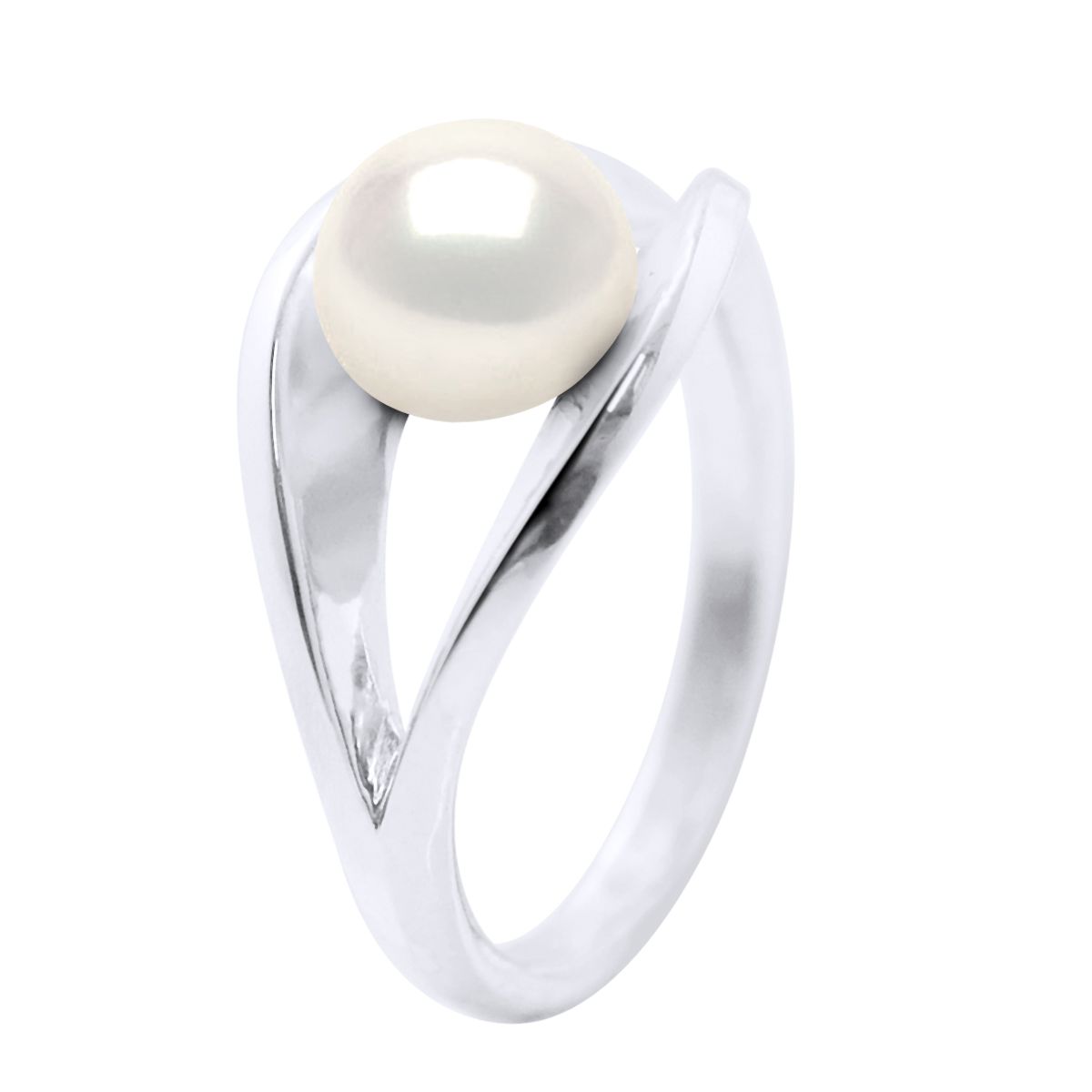 Eleganter Bypass-Ring mit Süßwasserperle