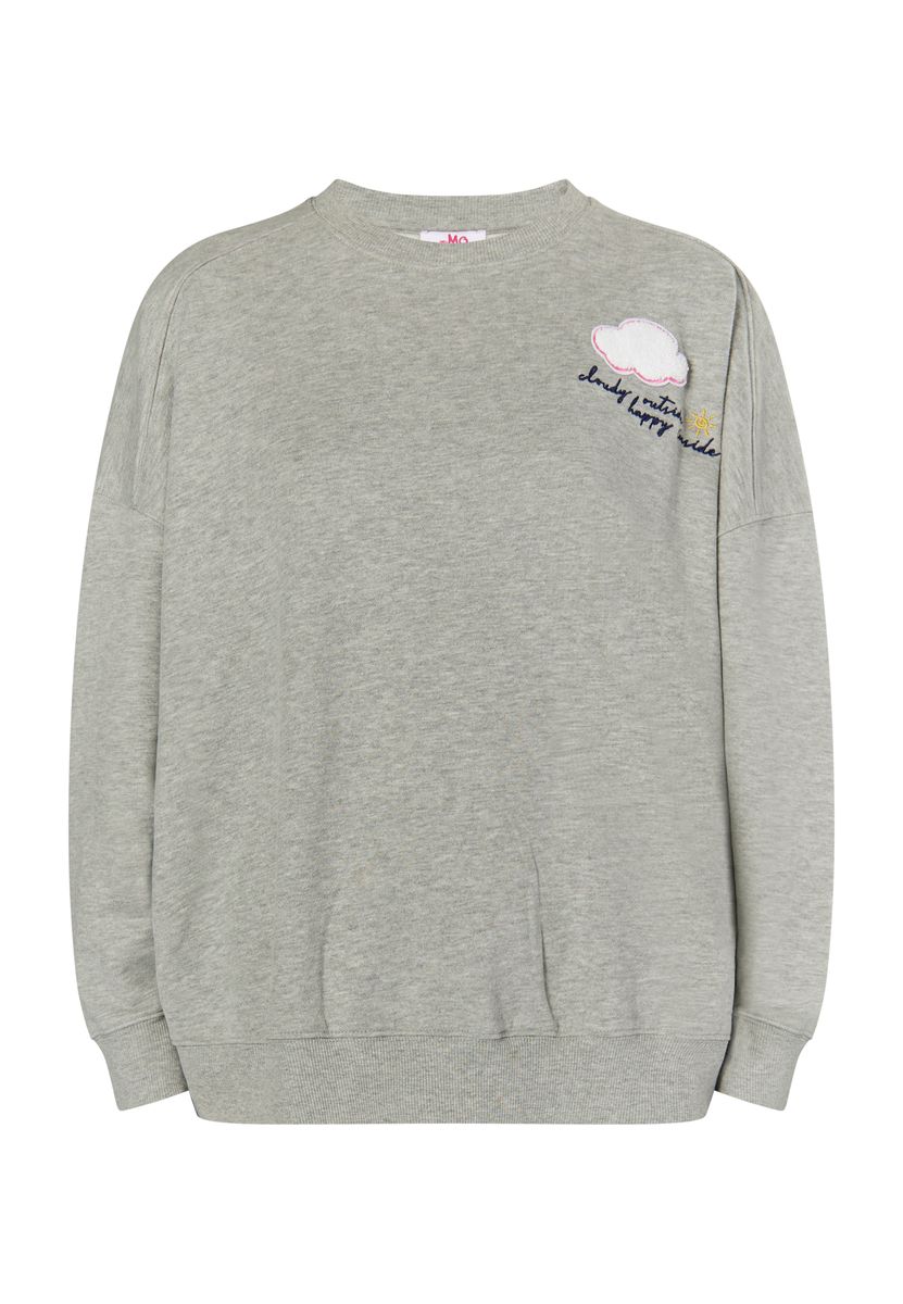 Bestickter Statement Crop-Pullover