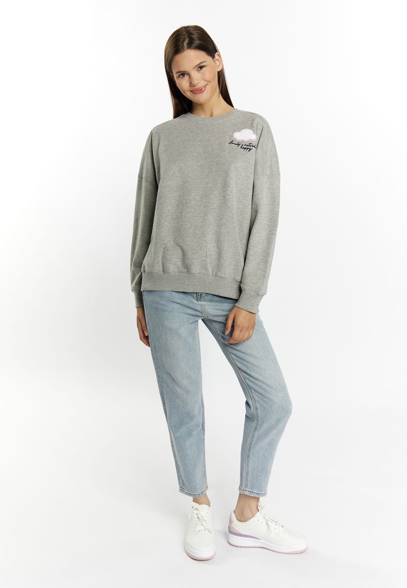 Bestickter Statement Crop-Pullover