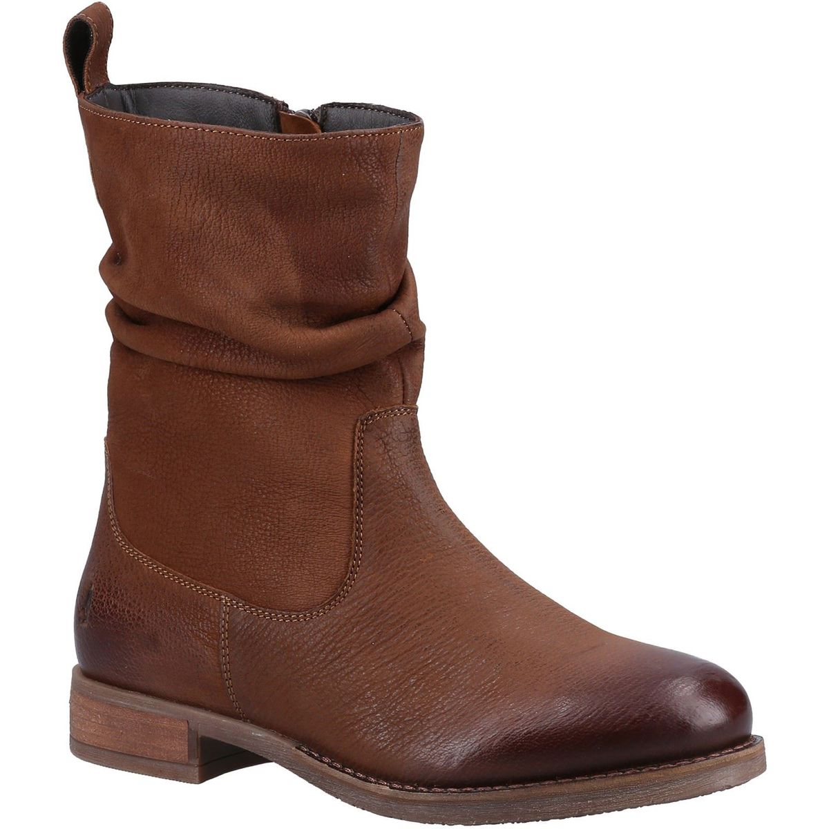 Lederstiefel mit modischen Raffungen