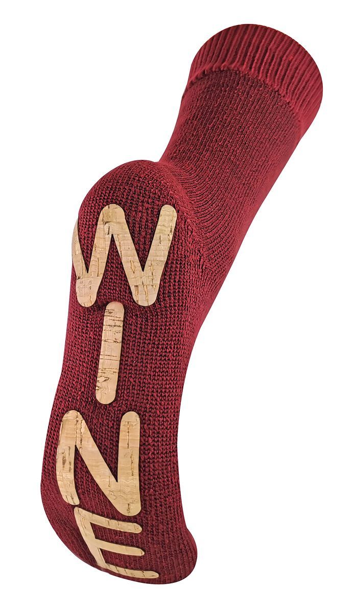 Gefütterte Thermo-Slipper-Socken mit Wein-Schriftzug