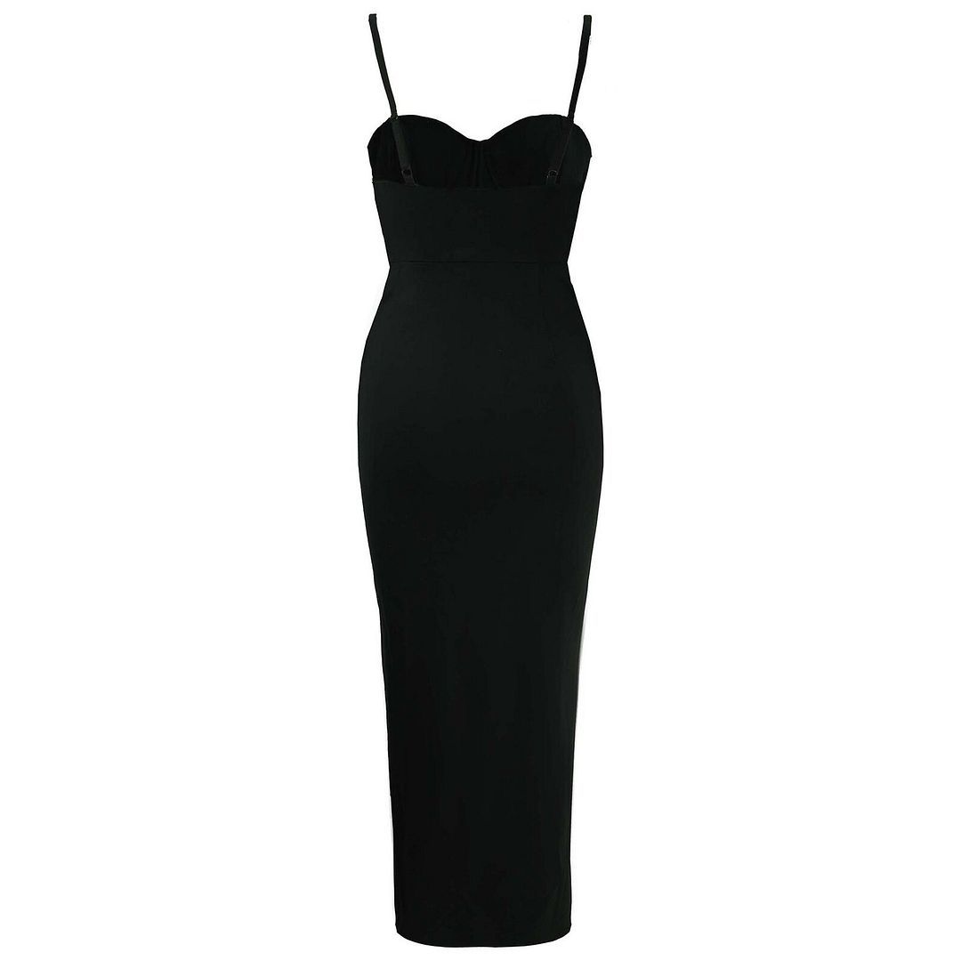 Korsett-Maxikleid mit Raffung und Ausschnitt