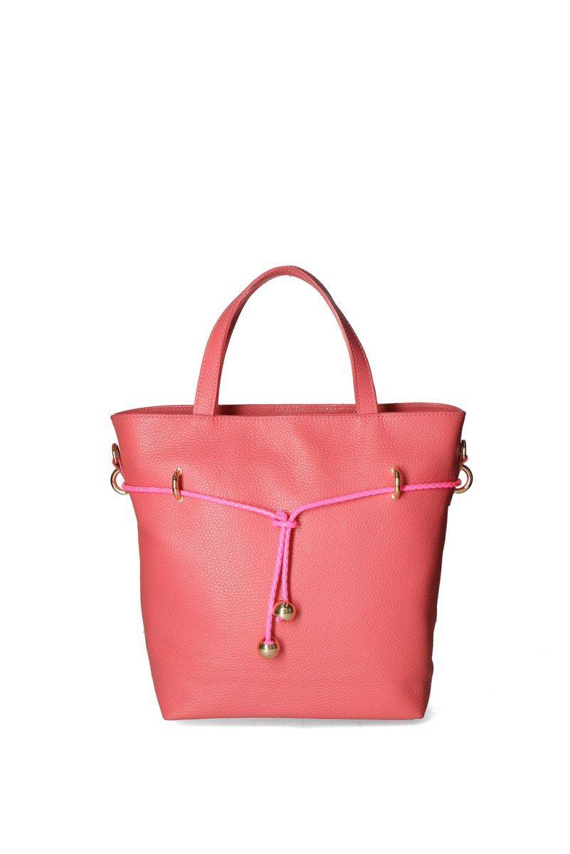 Leder-Handtasche mit Zierkordel