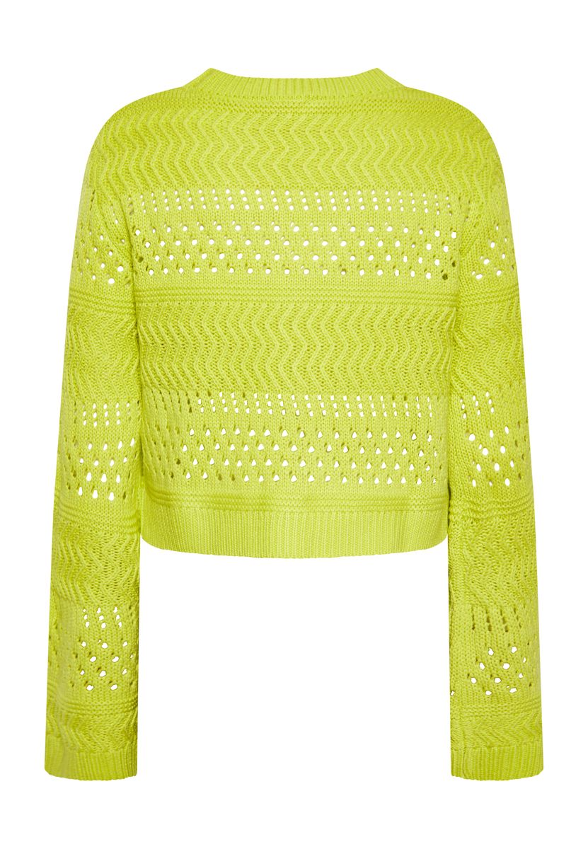 Kurzer Häkel-Cardigan mit Bindeband