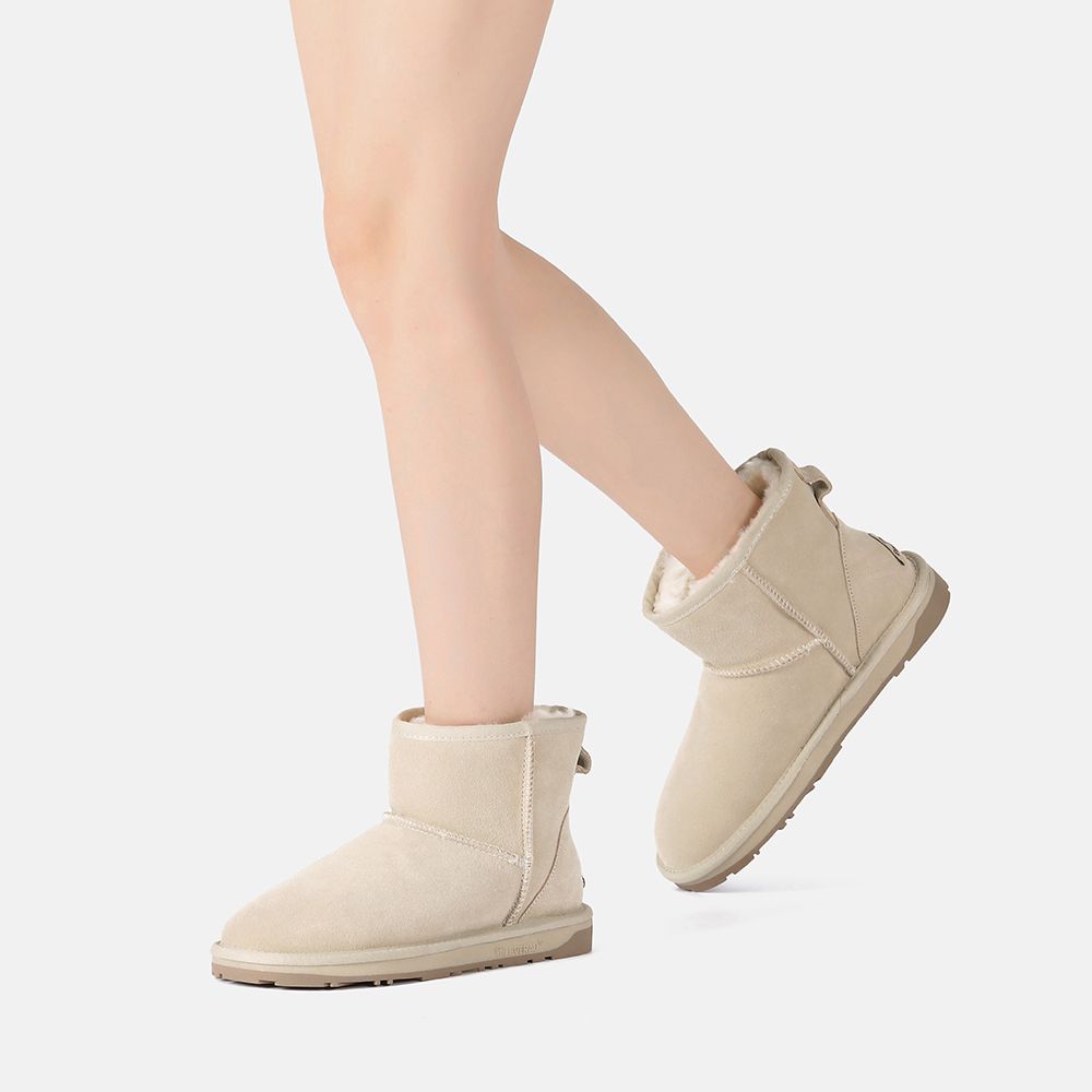 Klassische Mini-Lammfellstiefel