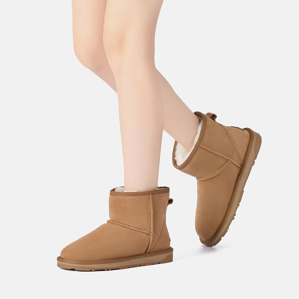 Klassische Mini-Lammfellstiefel