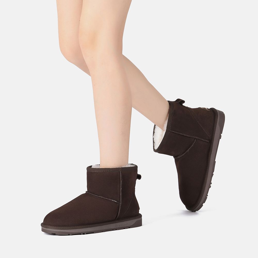 Klassische Mini-Lammfellstiefel