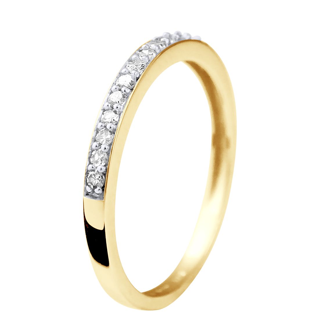 Offener Bypass-Goldring mit Diamanten