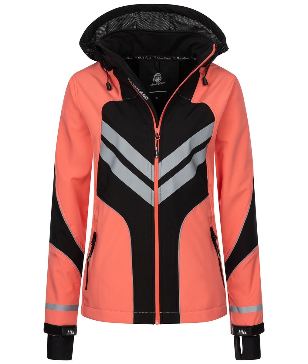 Softshelljacke mit Kapuze und Kontrastdetails