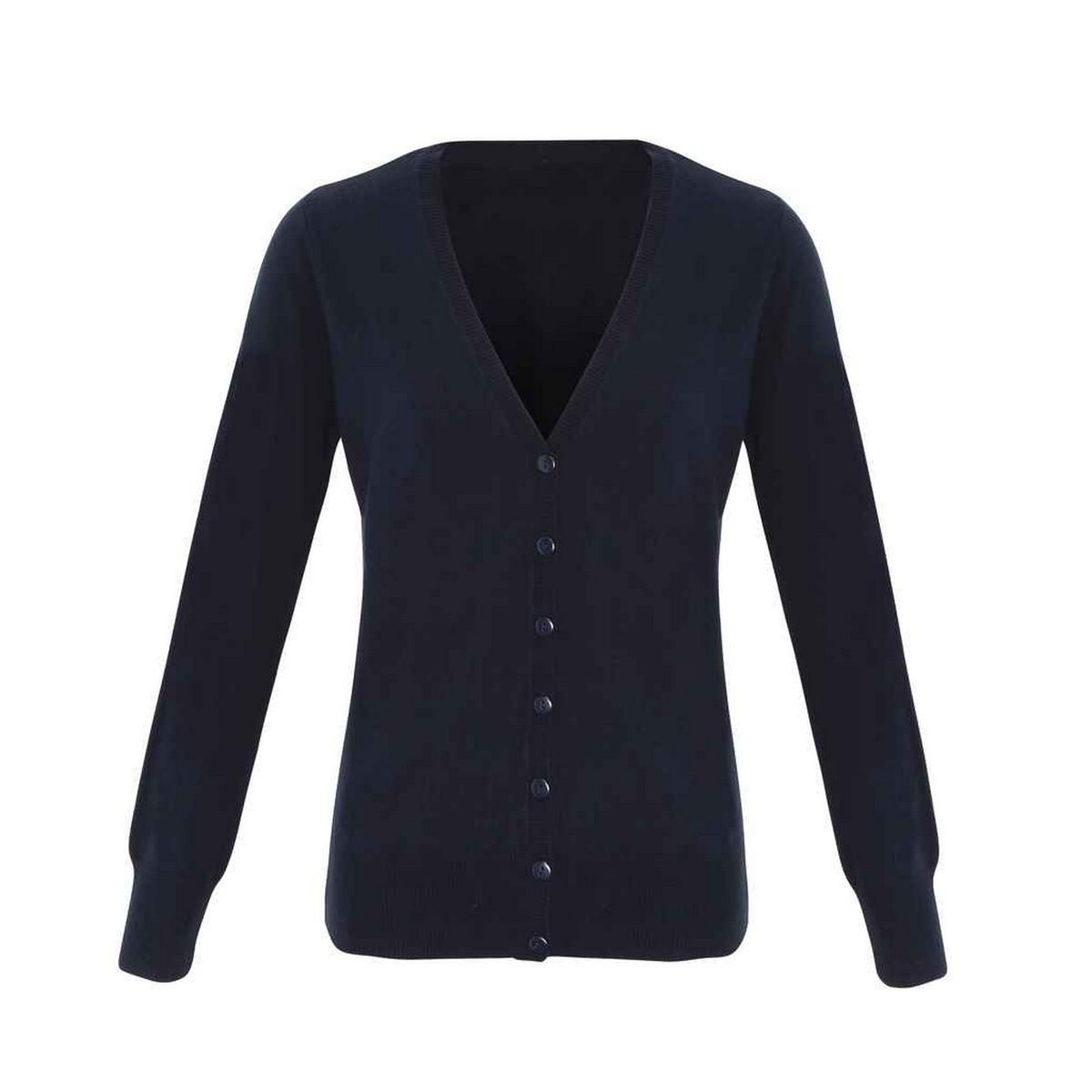 Klassische Feinstrickjacke mit V-Ausschnitt