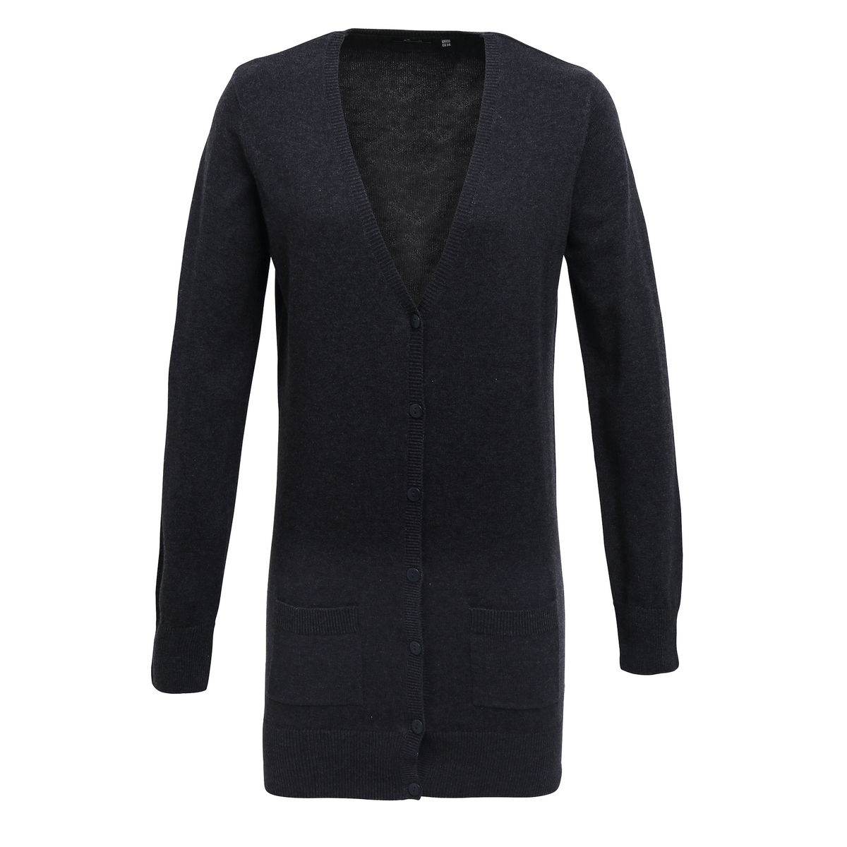 Feinstrick-Longcardigan mit V-Ausschnitt