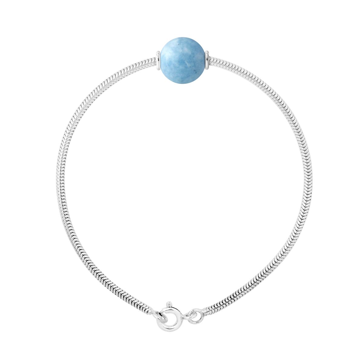 Serpentine Mesh Armband mit Aquamarin-Perle