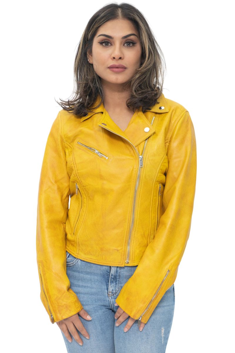 Klassische Brando Biker Lederjacke