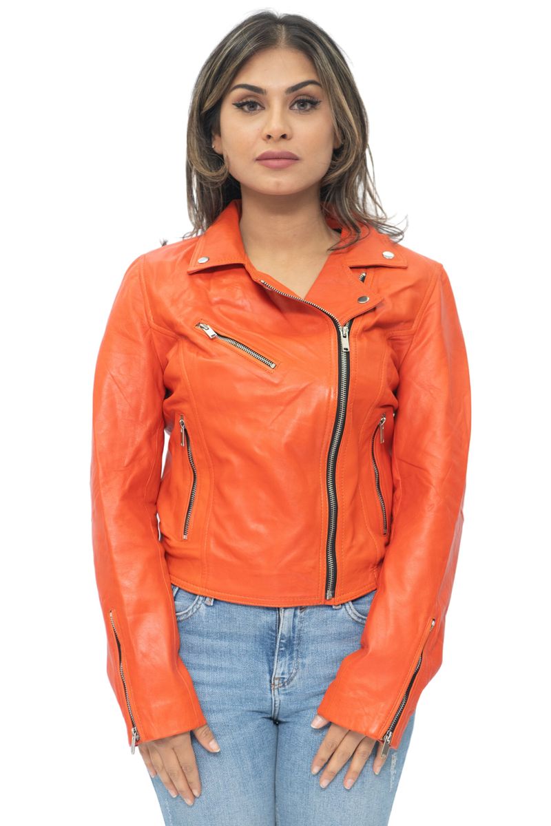 Klassische Brando Biker Lederjacke