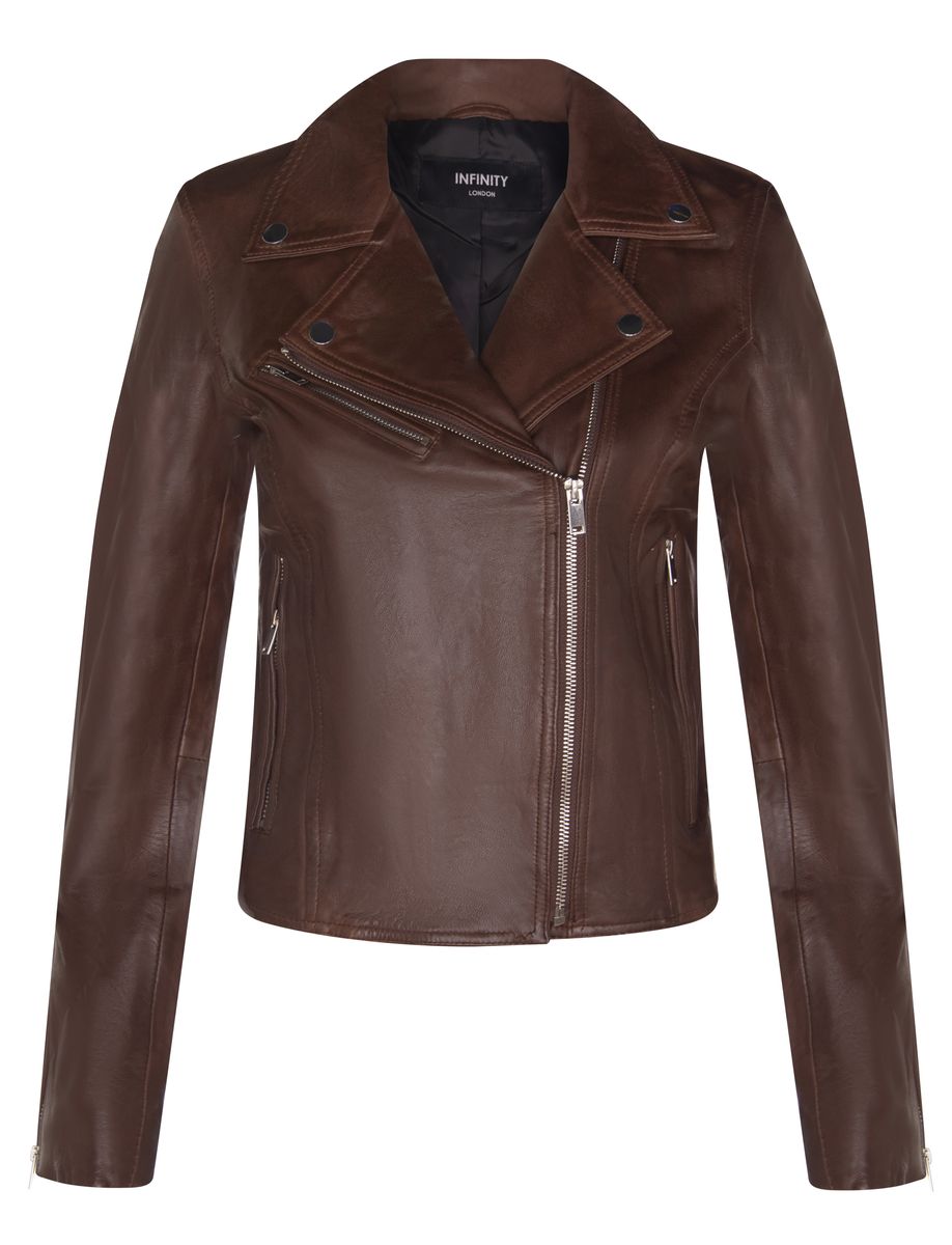 Klassische Brando Biker Lederjacke